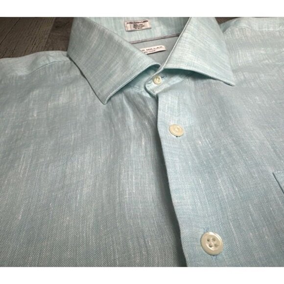 Peter Millar Linen Shirt Mens 2XL Green Crown Cool Button Up Coastal Lightweight - Picture 4 of 10